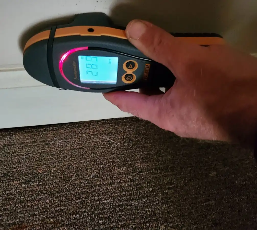 Moisture detection at baseboard during Sewage Cleanup & Sanitation in Eagle Mountain